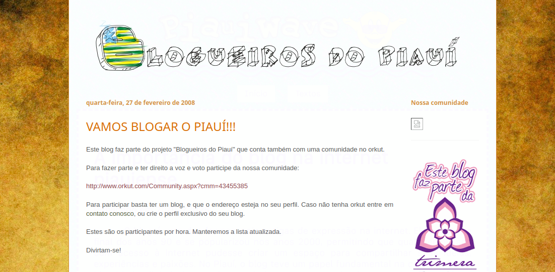 Screenshot do Blogueiros do Piauí